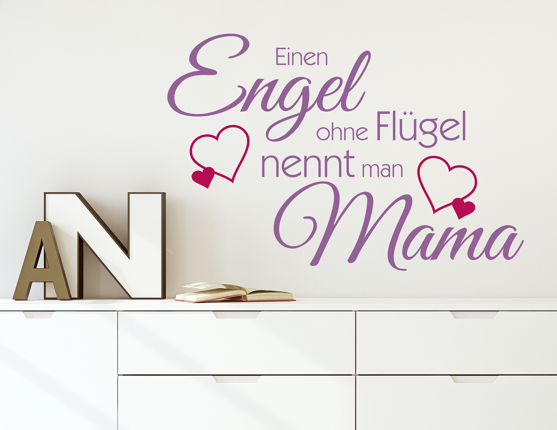 Wanddesign „Engel ohne Mama man nennt Flügel“
