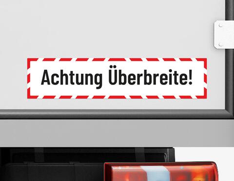 Autoaufkleber Achtung Überbreite!