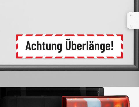 Autoaufkleber Achtung Überlänge!