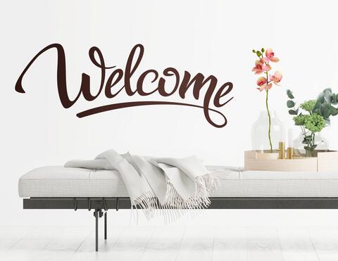 Wandtattoo "Welcome Lettering", sei immer nett gegrüßt!