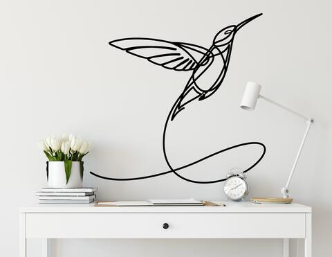 Wandtattoo One Line Art Hummingbird