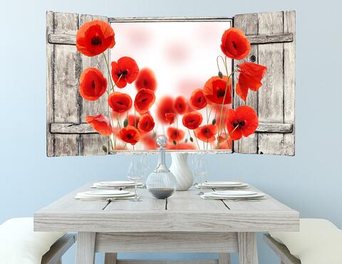 3D Wandtattoo Poppy Field