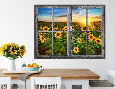 3D Wandtattoo Sunflower Field