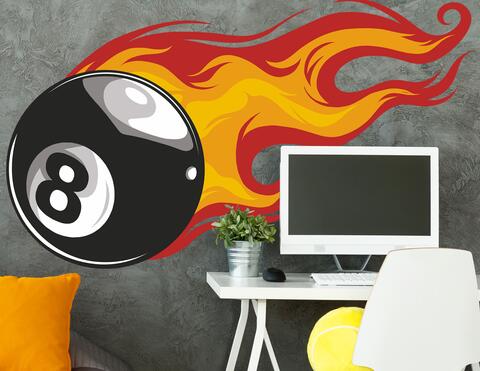 Wandtattoo Burning Eightball