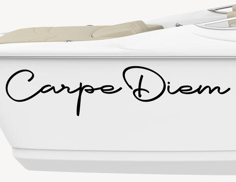 Bootsaufkleber Carpe Diem Lettering