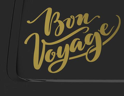 Autoaufkleber Bon Voyage Lettering