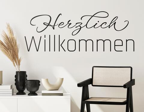 Wandtattoo Herzlich Willkommen Classy