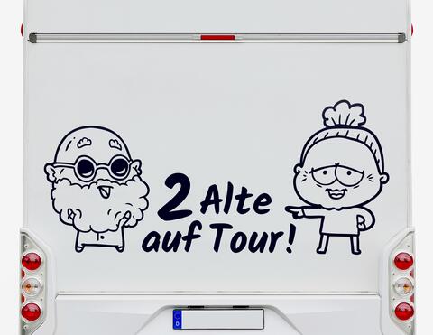 Autoaufkleber 2 Alte auf Tour!