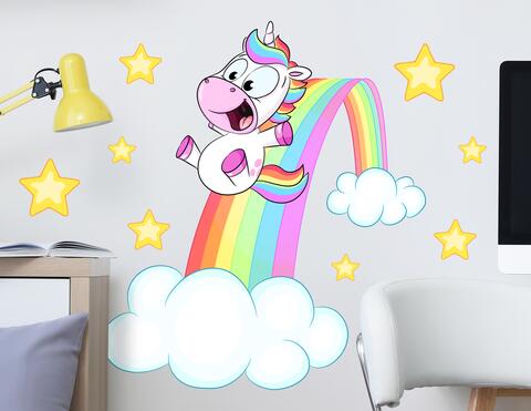 Wandtattoo Regenbogen Einhorn Enie