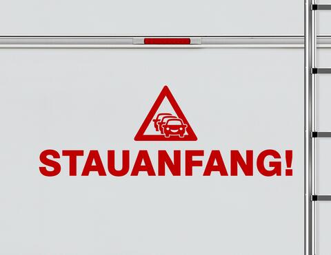 Autoaufkleber Stauanfang