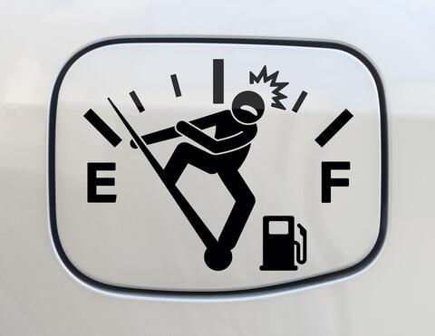 Autoaufkleber Icon-Man vs. Tankanzeige