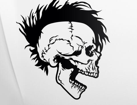 Autoaufkleber Iro Skull Punk