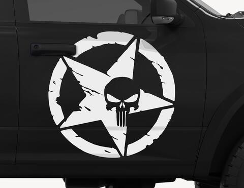 Autoaufkleber Punisher Skull Star