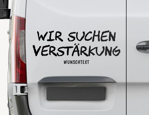 Autoaufkleber Wir suchen Verstärkung Kreideschrift