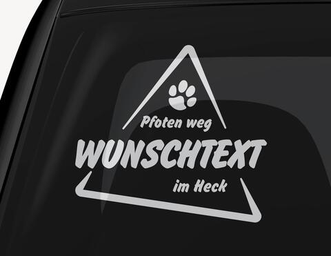 Autoaufkleber Pfoten weg, Dein Hund im Heck