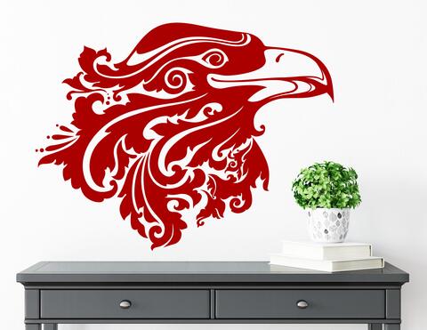 Wandtattoo „Eagle Magic“ vereint Adler und florale Zierde