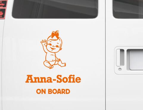 Autoaufkleber "Baby Bow" ganz individuell personalisieren