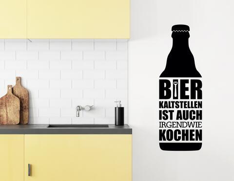 Wandtattoo "Bier kaltstellen" ist auch irgendwie kochen!