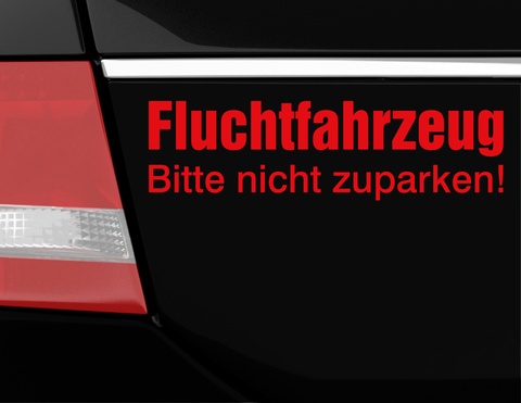 Autoaufkleber Fluchtfahrzeug