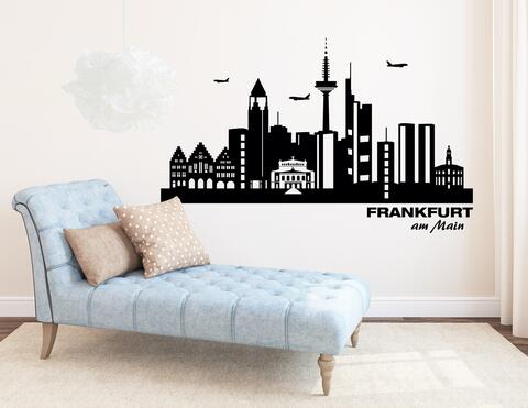 Wandtattoo Frankfurter Skyline zeigt typische Orte