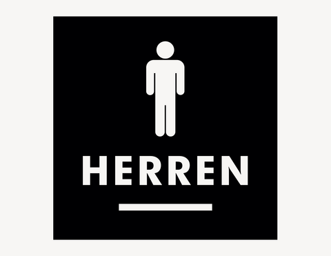 WC Herren #1 - Aufkleber für Gewerbe