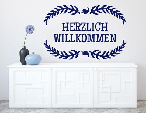 Wandtattoo Herzlich Willkommen Folk