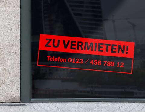 Aufkleber Zu vermieten! mit Wunsch-Telefonnummer