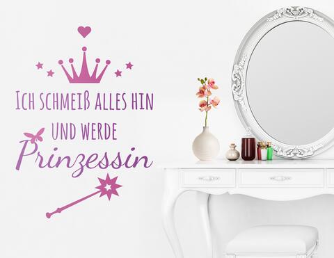 Wandtattoo „Prinzessin werden“ setzt neue Ziele