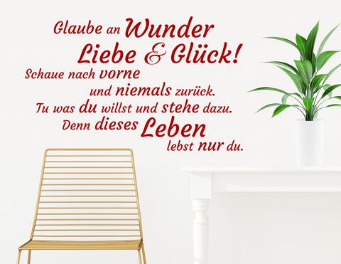 Wandtattoo „Wunder, Liebe, Glück“ macht echten Mut