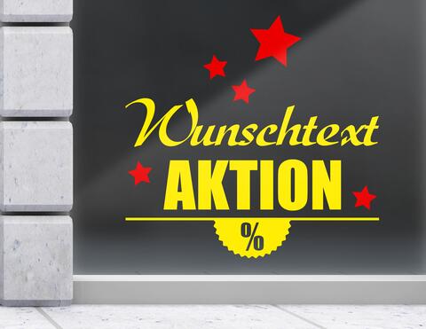 Aufkleber mit Deinem Wunschtext für Geschäft & Shop