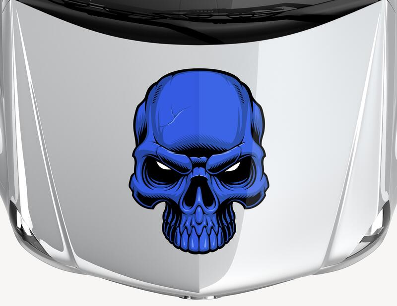 Autoaufkleber Blue Skull