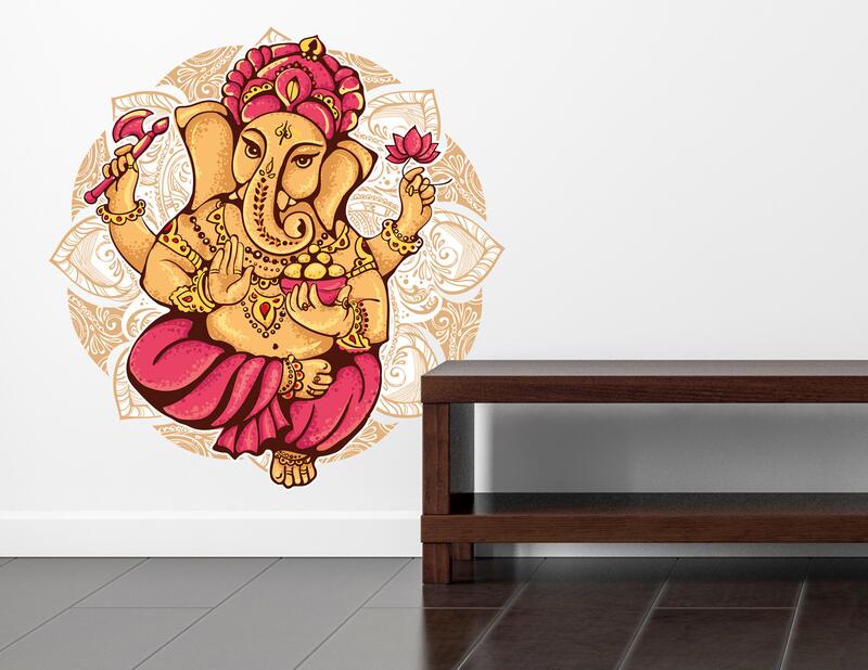 Wandtattoo Ganesha mit Mandala