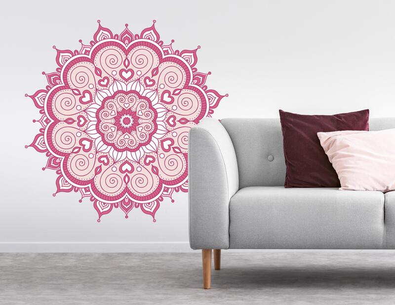 Wandtattoo Mandala - Pink Paisley