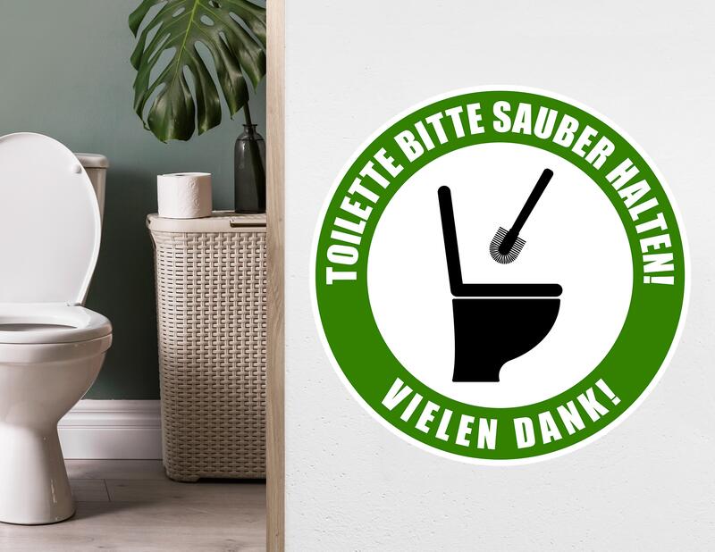 Wandtattoo Toilette sauber halten