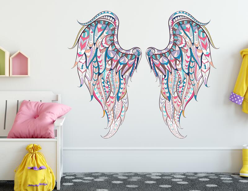 Wandtattoo Angel Wings Ethno-Style