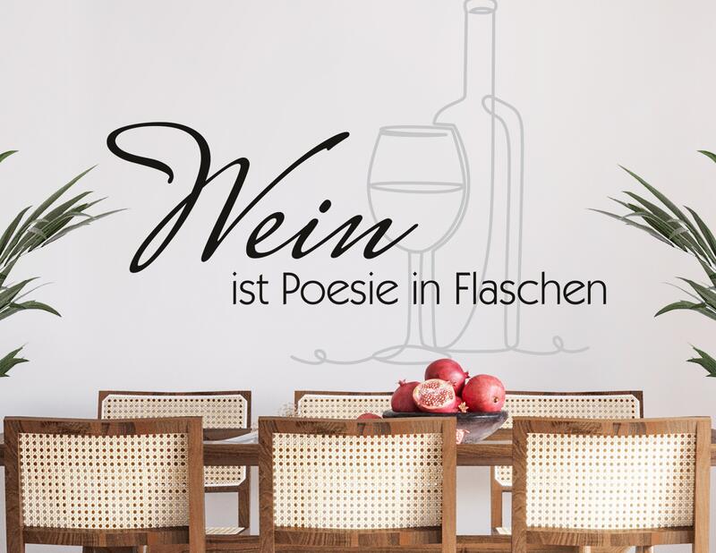 Wandtattoo Wein ist Poesie