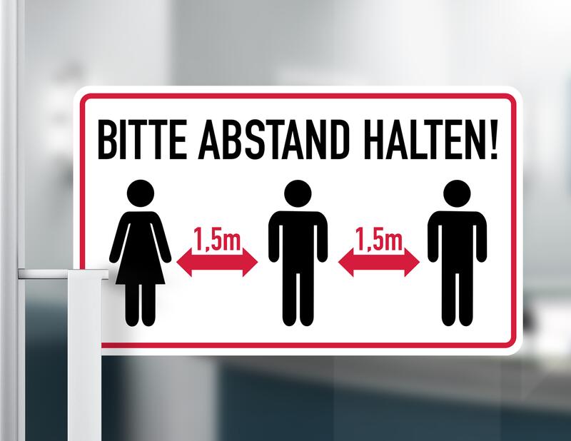 Wandtattoo Bitte Abstand halten!