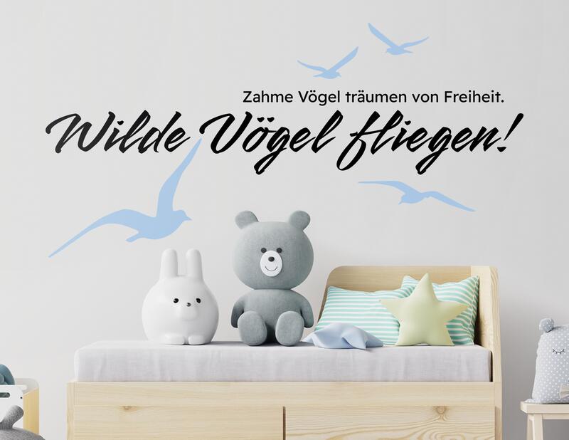 Wandtattoo Wilde Vögel fliegen