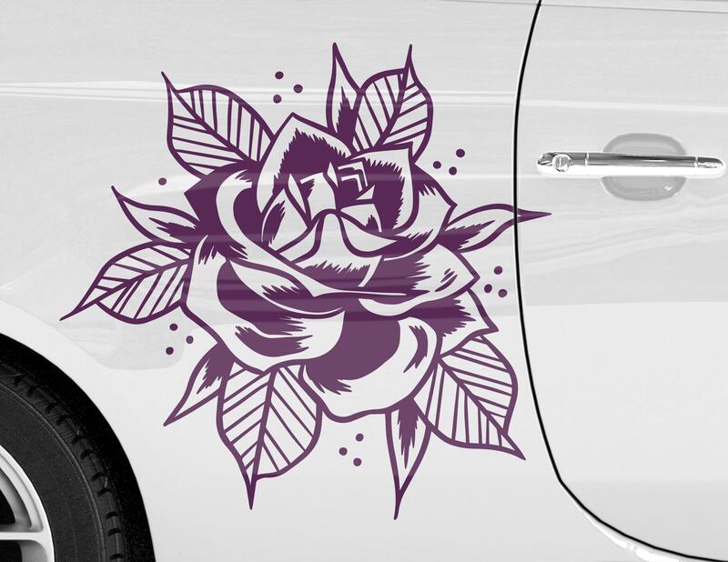 Autoaufkleber Vintage Tattoo Rose