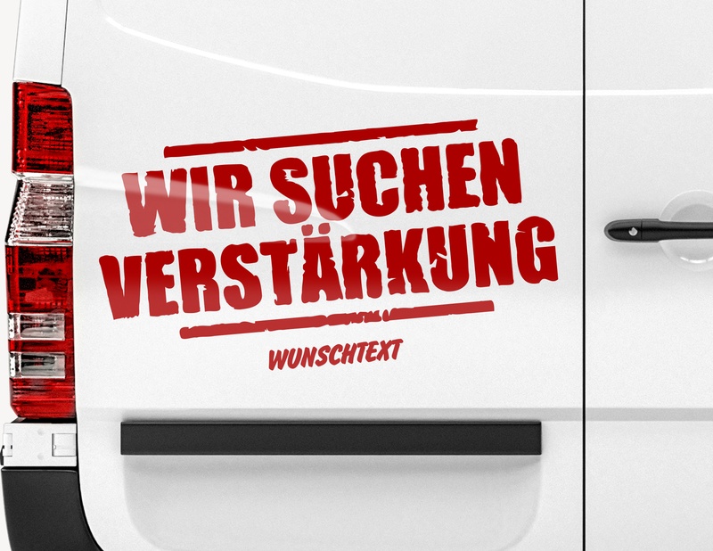 Autoaufkleber Wir suchen Verstärkung Stempel