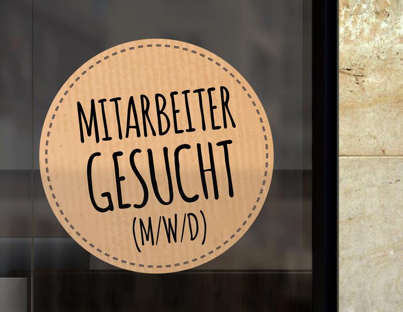 Aufkleber für Gewerbe: Mitarbeiter gesucht (M/W/D)