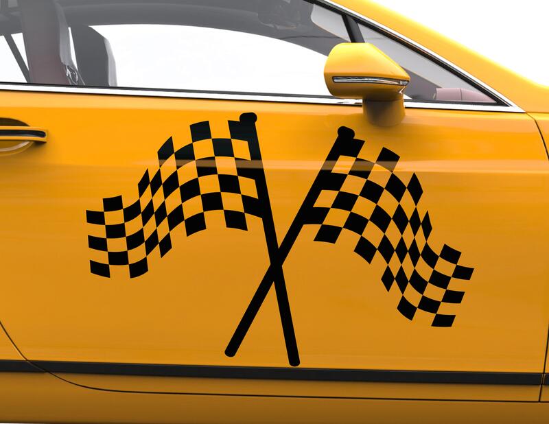 Autoaufkleber Classic Racing Flag