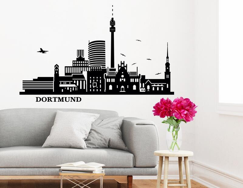 Wandtattoo Dortmunder Skyline zeigt berühmte Orte