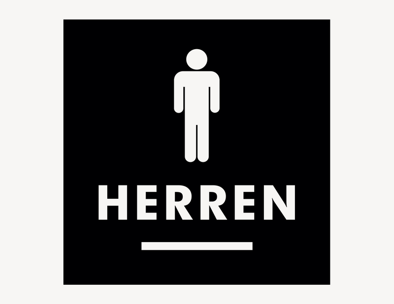 WC Herren #1 - Aufkleber für Gewerbe