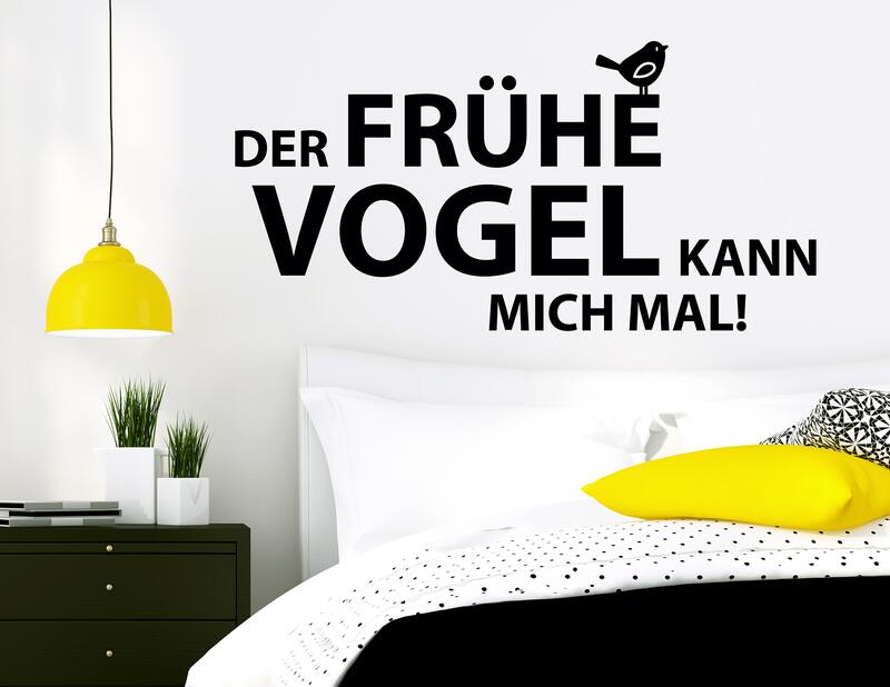 Wandtattoo „Der frühe Vogel“ für Langschläfer