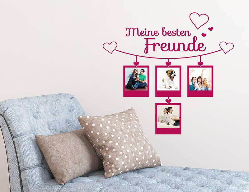 Wandtattoo Meine besten Freunde - mit 4 schönen Fotorahmen